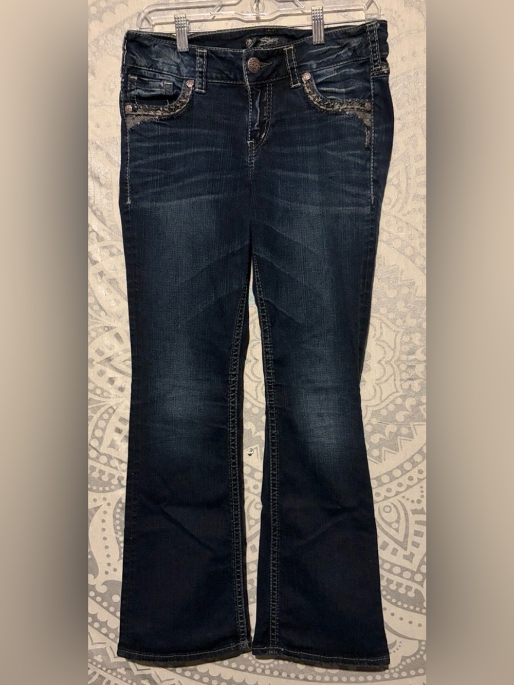 Silver Jeans Suki Mid Bootcut Sequin Pocket Jeans | W29/L31